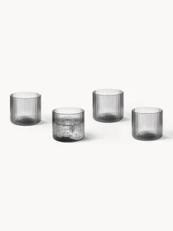 Clearance Vasos de agua soplados con relieves Ripple, 4 uds. Vasos|Vajillas Completas