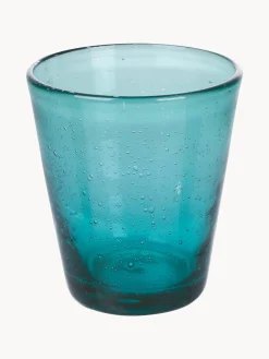 Vasos|Vajillas Completas></noscript>Villa D'Este Home Tivoli Vasos de agua soplados con burbujas Cancun, 6 uds. Tonos turquesa y verdes, transparente