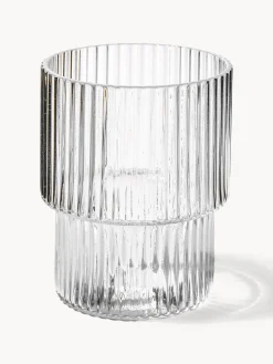 Vasos|Vajillas Completas></noscript>Ferm Living Vasos de agua soplados con relieves Ripple, 4 uds. Transparente brillante