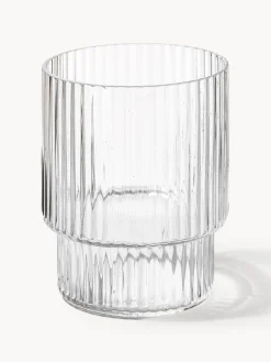 Vasos|Vajillas Completas></noscript>Ferm Living Vasos de agua soplados con relieves Ripple, 4 uds. Transparente brillante
