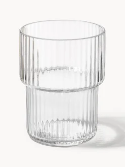 Vasos|Vajillas Completas></noscript>Ferm Living Vasos de agua soplados con relieves Ripple, 4 uds. Transparente brillante