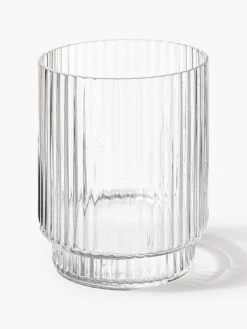 Vasos|Vajillas Completas></noscript>Ferm Living Vasos de agua soplados con relieves Ripple, 4 uds. Transparente brillante