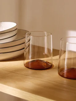 Vasos|Vajillas Completas></noscript>Westwing Collection Vasos de agua soplados Hadley, 4 uds. Transparente, naranja