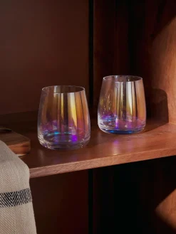 Clearance Vasos de agua soplados iridiscentes Ellery, 4 uds. Vasos|Vajillas Completas