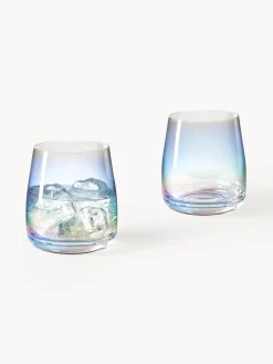 Clearance Vasos de agua soplados iridiscentes Ellery, 4 uds. Vasos|Vajillas Completas