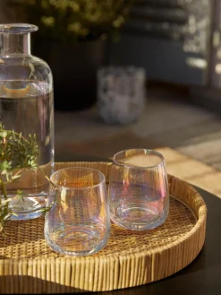 Clearance Vasos de agua soplados iridiscentes Ellery, 4 uds. Vasos|Vajillas Completas