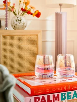 Clearance Vasos de agua soplados iridiscentes Ellery, 4 uds. Vasos|Vajillas Completas