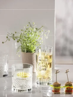 Sale Vasos de cristal con relieve Brillante, 6 uds. Copas De Cóctel|Vajillas Completas
