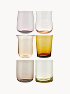 Vasos|Vajillas Completas>Bitossi Home Vasos de vidrio soplado Desiguale, 6 uds., tamaños y colores diferentes