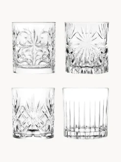 Vasos old fashioned de cristal con relieve Bichiera, 4 uds. Copas De Cóctel|Vajillas Completas