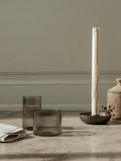 New Vasos pequeños soplados con relieves Ripple, 4 uds. Copas De Cóctel|Vajillas Completas