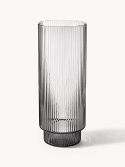 Copas De Cóctel|Vajillas Completas></noscript>Ferm Living Vasos soplados con relieves Ripple, 4 uds. Gris transparente brillante