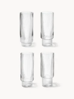 Sale Vasos soplados con relieves Ripple, 4 uds. Copas De Cóctel|Vajillas Completas