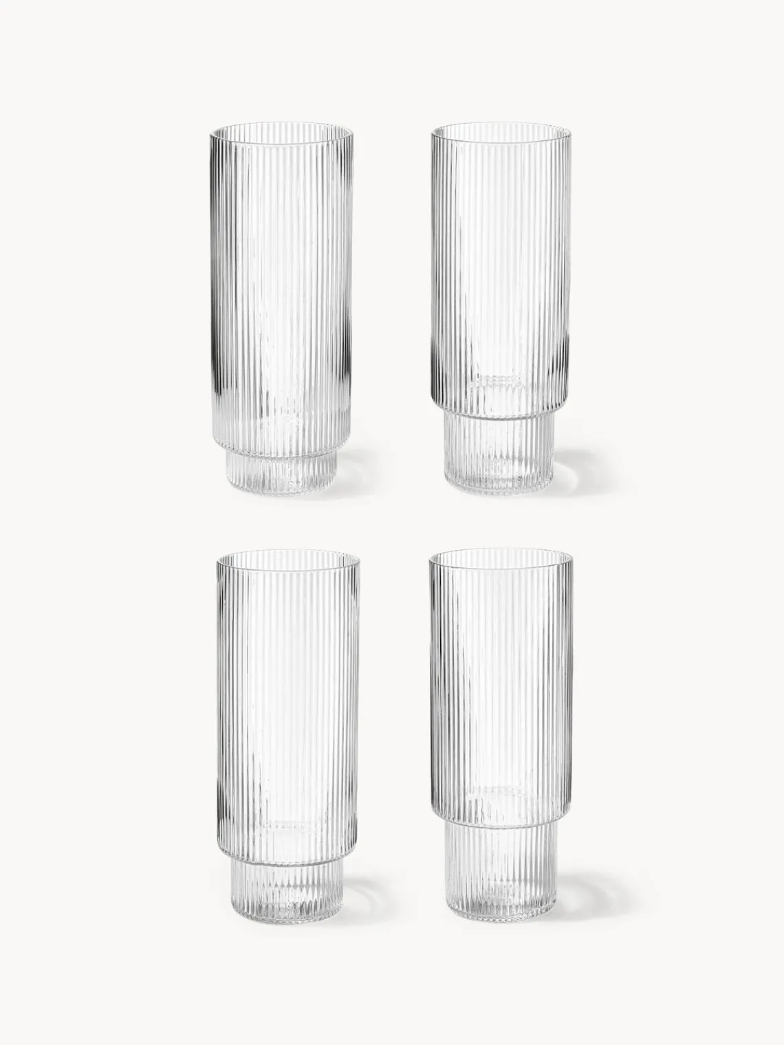 Sale Vasos soplados con relieves Ripple, 4 uds. Copas De Cóctel|Vajillas Completas