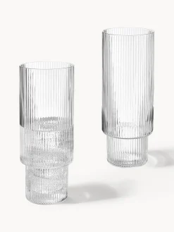 Sale Vasos soplados con relieves Ripple, 4 uds. Copas De Cóctel|Vajillas Completas