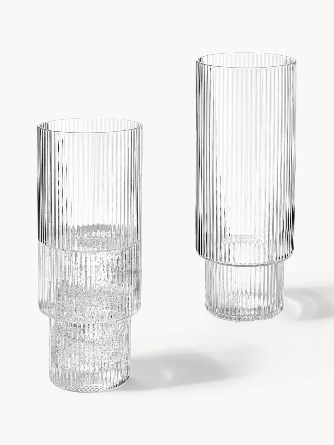 Sale Vasos soplados con relieves Ripple, 4 uds. Copas De Cóctel|Vajillas Completas