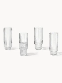 Sale Vasos soplados con relieves Ripple, 4 uds. Copas De Cóctel|Vajillas Completas