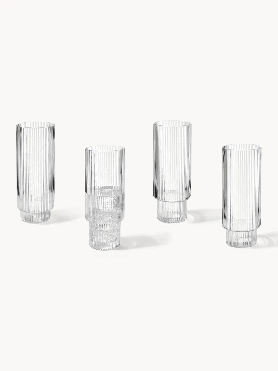 Sale Vasos soplados con relieves Ripple, 4 uds. Copas De Cóctel|Vajillas Completas