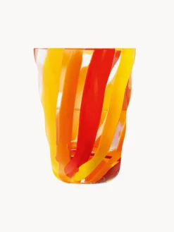 Vasos|Vajillas Completas>Lsa International Vasos soplados Folk, 2 uds. Transparente, tonos naranjas, rojo