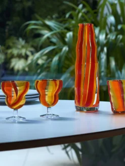 Vasos|Vajillas Completas>Lsa International Vasos soplados Folk, 2 uds. Transparente, tonos naranjas, rojo