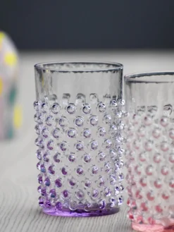 Vasos|Vajillas Completas></noscript>ANNA VON LIPA Vasos soplados Hobnail, 6 uds. Lila transparente