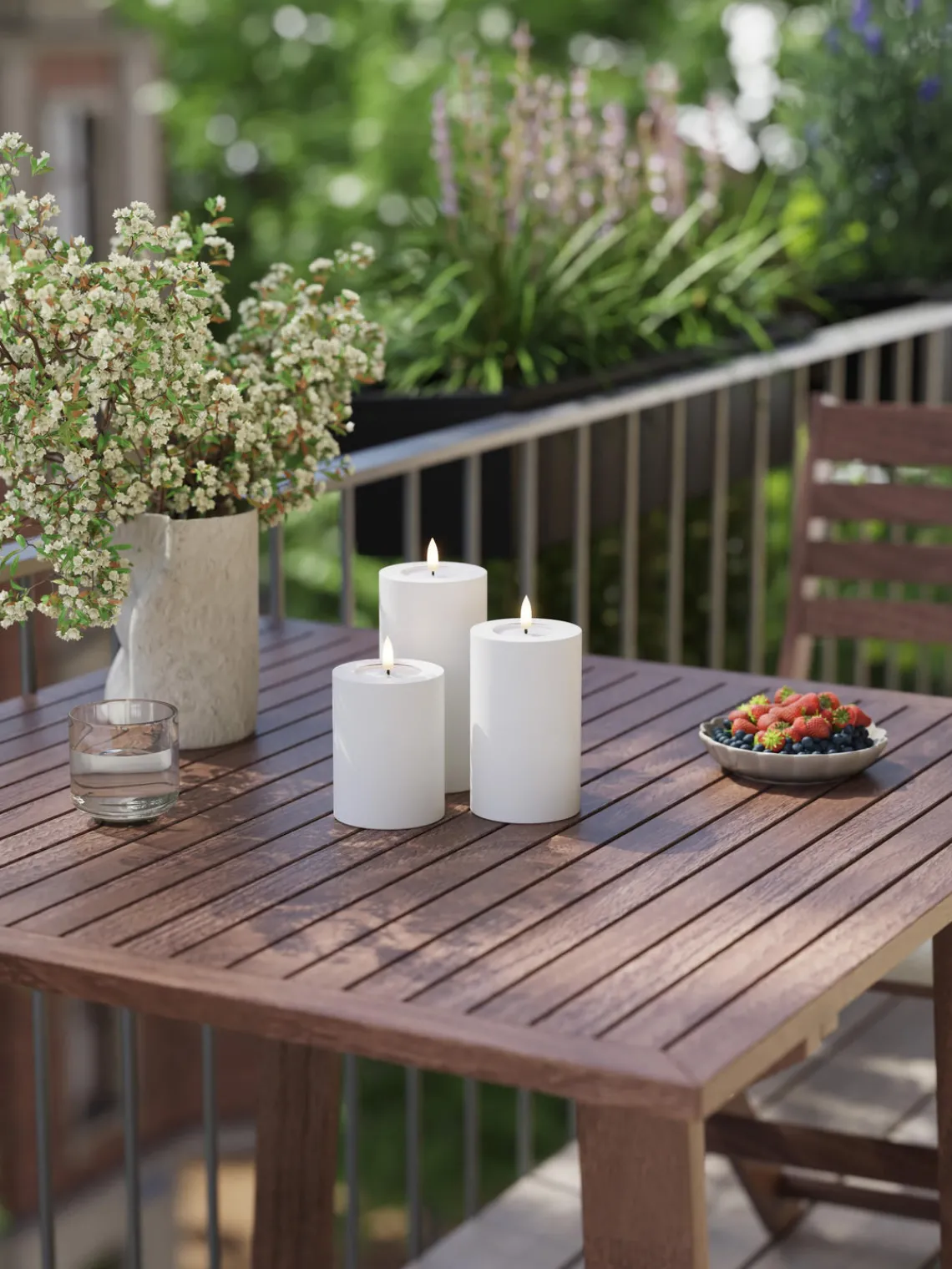 Velas Led|Velas Decorativas>Deluxe Homeart Vela LED artesanal para exterior Real Flame, 15 cm