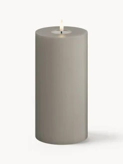 Velas Led|Velas Decorativas>Deluxe Homeart Vela LED artesanal para exterior Real Flame, 20 cm Greige