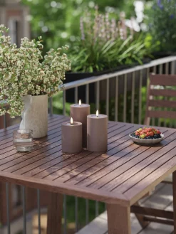 Velas Led|Velas Decorativas>Deluxe Homeart Vela LED artesanal Real Flame, 15 cm Taupe