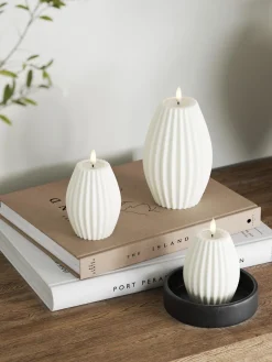 New Vela LED artesanal Round Stripe, 15 cm Velas Led|Velas Decorativas