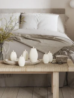 New Vela LED artesanal Round Stripe, 15 cm Velas Led|Velas Decorativas