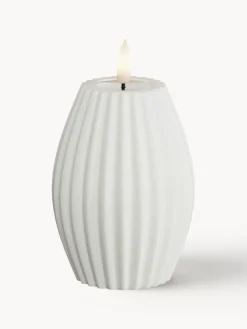 Velas Led|Velas Decorativas>Deluxe Homeart Vela LED artesanal Round Stripe, 10 cm Blanco