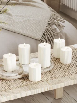 Velas Led|Velas Decorativas>Deluxe Homeart Vela LED artesanal Solid Stripe, 10 cm