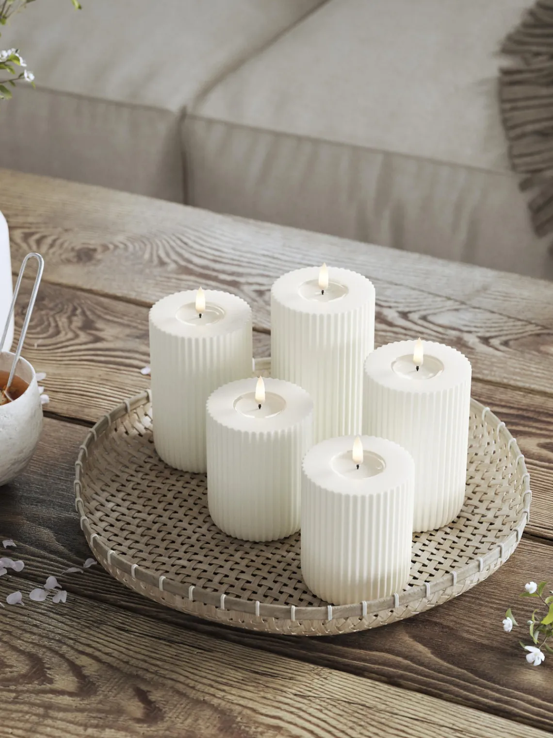 Velas Led|Velas Decorativas>Deluxe Homeart Vela LED artesanal Solid Stripe, 10 cm