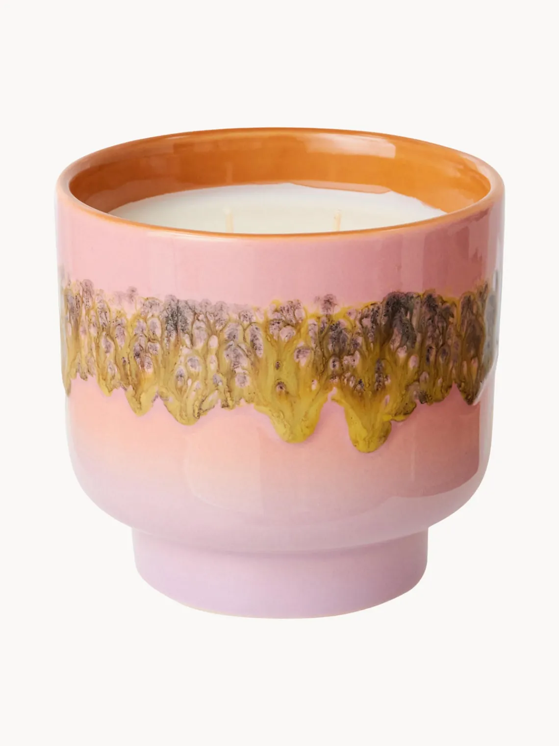 Velas Perfumadas|Velas Y Candelabros>HKLIVING Vela perfumada artesanal de dos mechas 70´s Rosas y vainilla