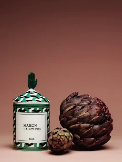 Velas Perfumadas|Jarrones>Maison La Bougie Vela perfumada artesanal Rivioli (gurjum, geranio y azafrán) Verde, negro, blanco