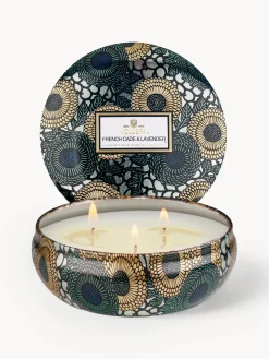 Velas Perfumadas|Jarrones>Voluspa Vela perfumada artesanal de tres mechas Japonica Collection (madera de cacao, verbena y lavanda) Madera de cedro francés, verbena y lavanda búlgara