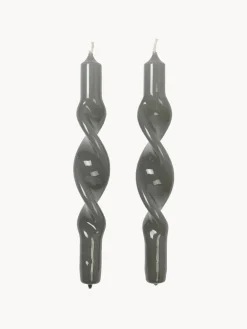 Outlet Velas cónicas artesanales Twist, 2 uds. Velas Decorativas|Jarrones