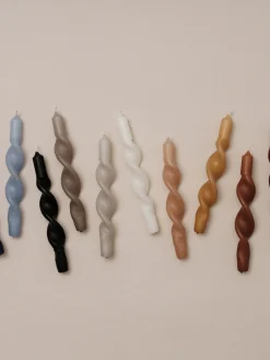 Outlet Velas cónicas artesanales Twist, 2 uds. Velas Decorativas|Jarrones