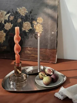 Velas Decorativas|Jarrones>Broste Copenhagen Velas cónicas artesanales Twist, 2 uds. Marrón claro