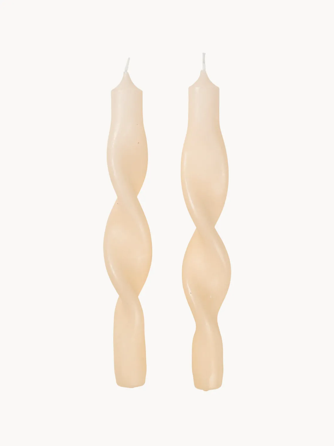 Velas Decorativas|Jarrones>Broste Copenhagen Velas cónicas artesanales Twist, 2 uds. Blanco crema