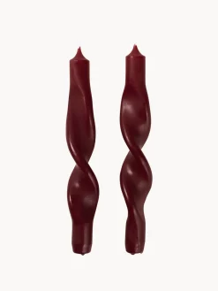 Velas cónicas artesanales Twist, 2 uds. Velas Decorativas|Jarrones