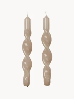 Outlet Velas cónicas artesanales Twist, 2 uds. Velas Decorativas|Jarrones