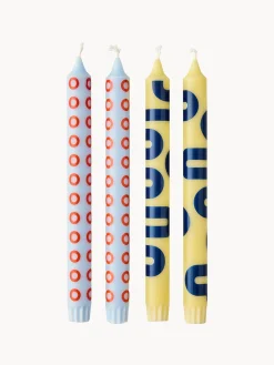 Velas Decorativas|Jarrones>Studio About Velas cónicas Happy, 4 uds. Amarillo claro, azul claro