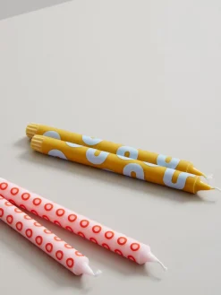 Outlet Velas cónicas Happy, 4 uds. Velas Decorativas|Jarrones