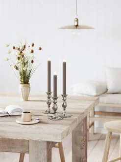 Velas Led|Velas Decorativas>Deluxe Homeart Velas cónicas LED artesanales Real Flame, 15 cm, 2 uds. Gris oscuro