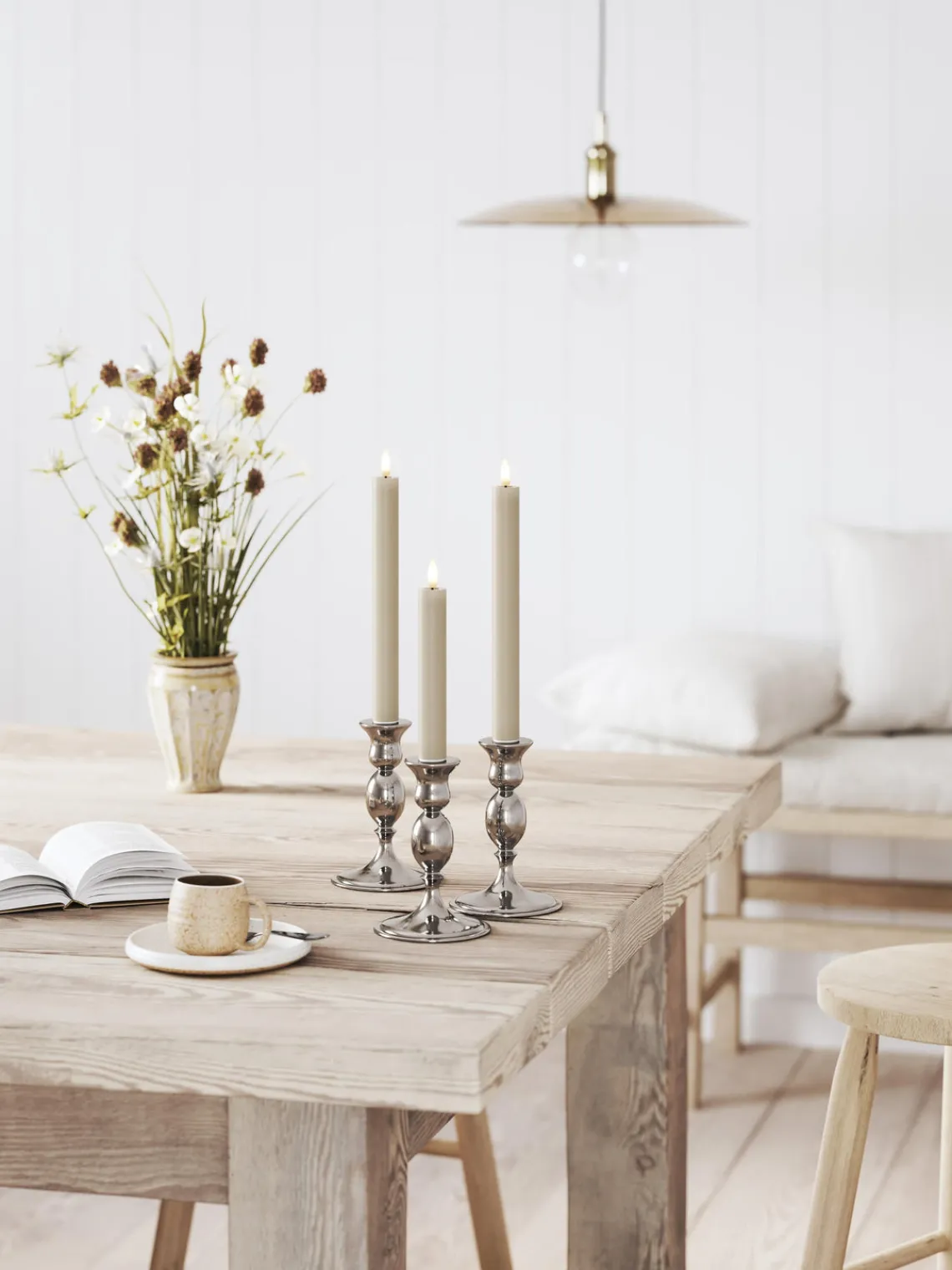 Clearance Velas cónicas LED artesanales Real Flame, 15 cm, 2 uds. Velas Led|Velas Decorativas