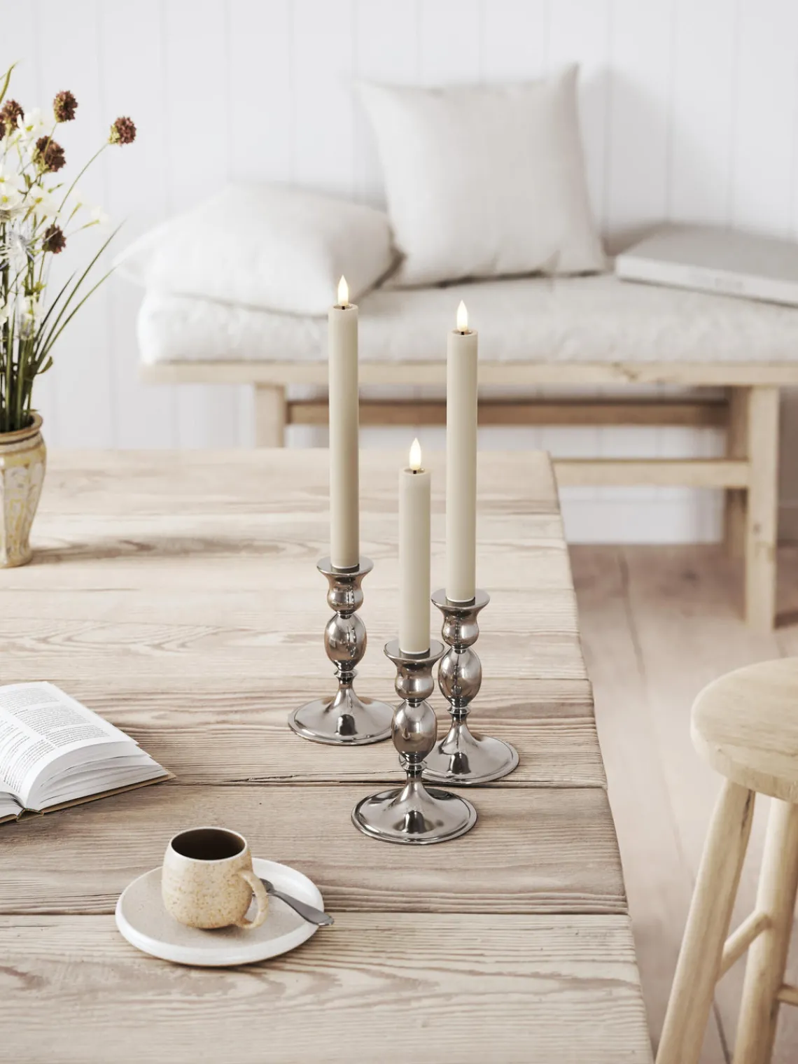 Clearance Velas cónicas LED artesanales Real Flame, 15 cm, 2 uds. Velas Led|Velas Decorativas