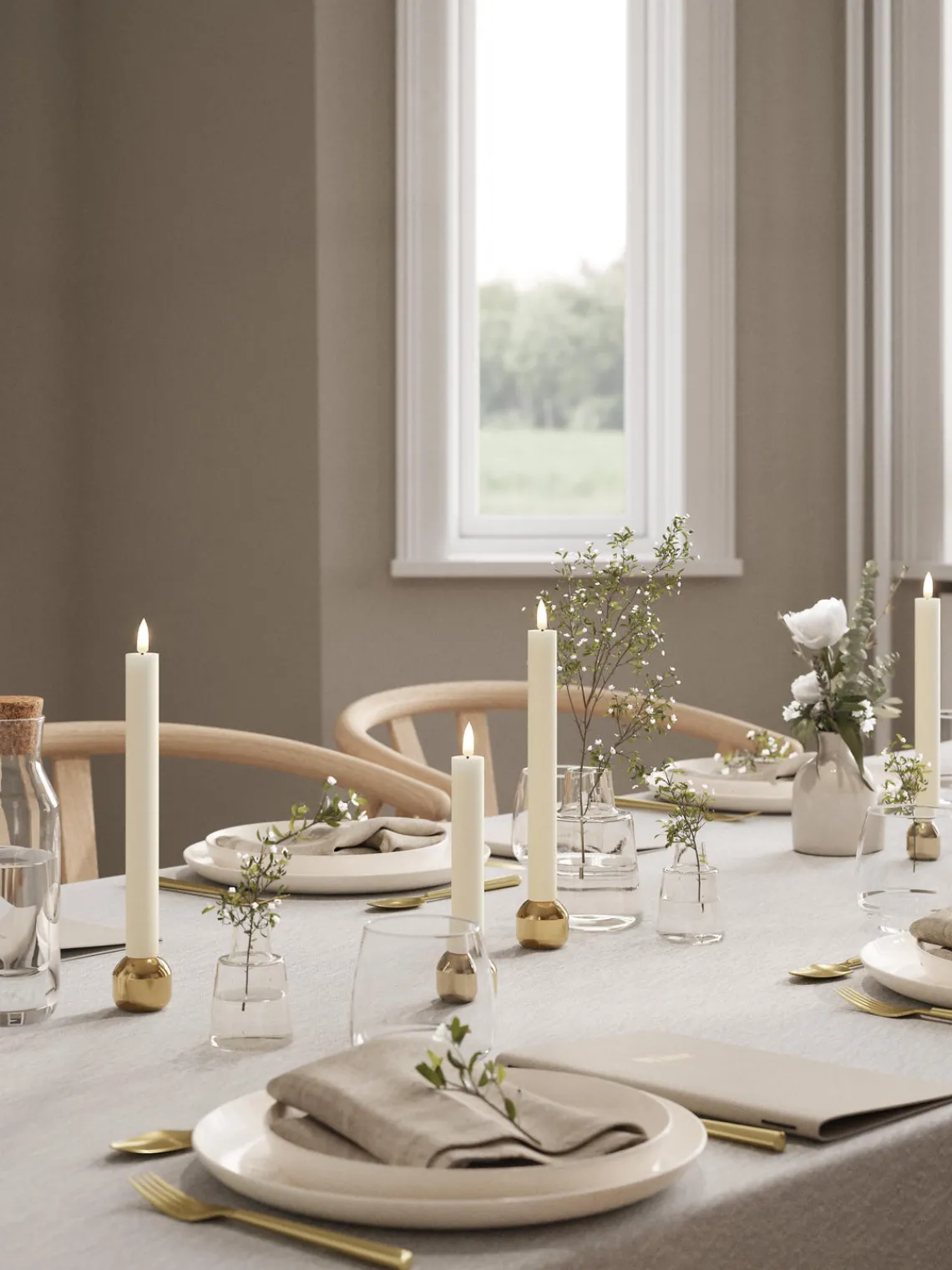 Hot Velas cónicas LED artesanales Real Flame, 15 cm, 2 uds. Velas Led|Velas Decorativas