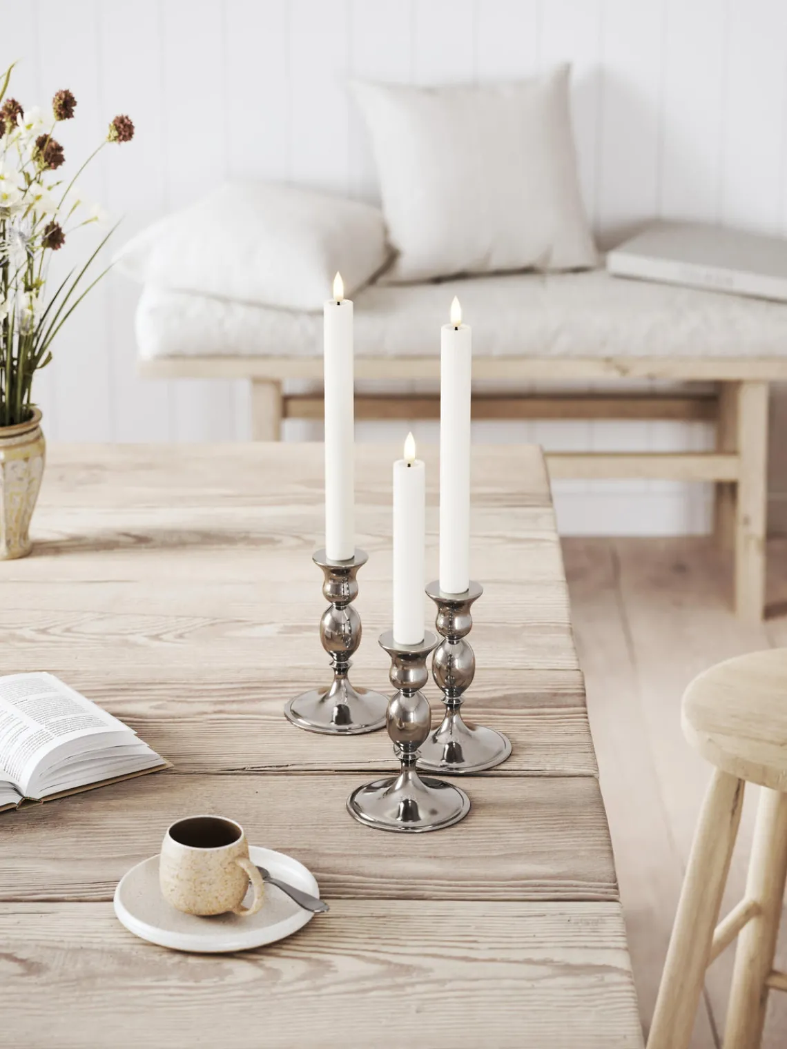 Clearance Velas cónicas LED artesanales Real Flame, 15 cm, 2 uds. Velas Led|Velas Decorativas