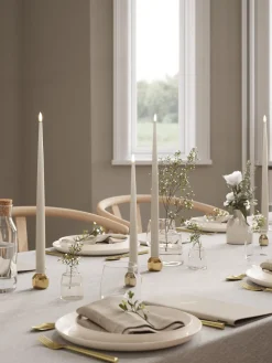 Velas Led|Velas Decorativas>Deluxe Homeart Velas cónicas LED artesanales Real Flame, 38 cm, 2 uds. Greige